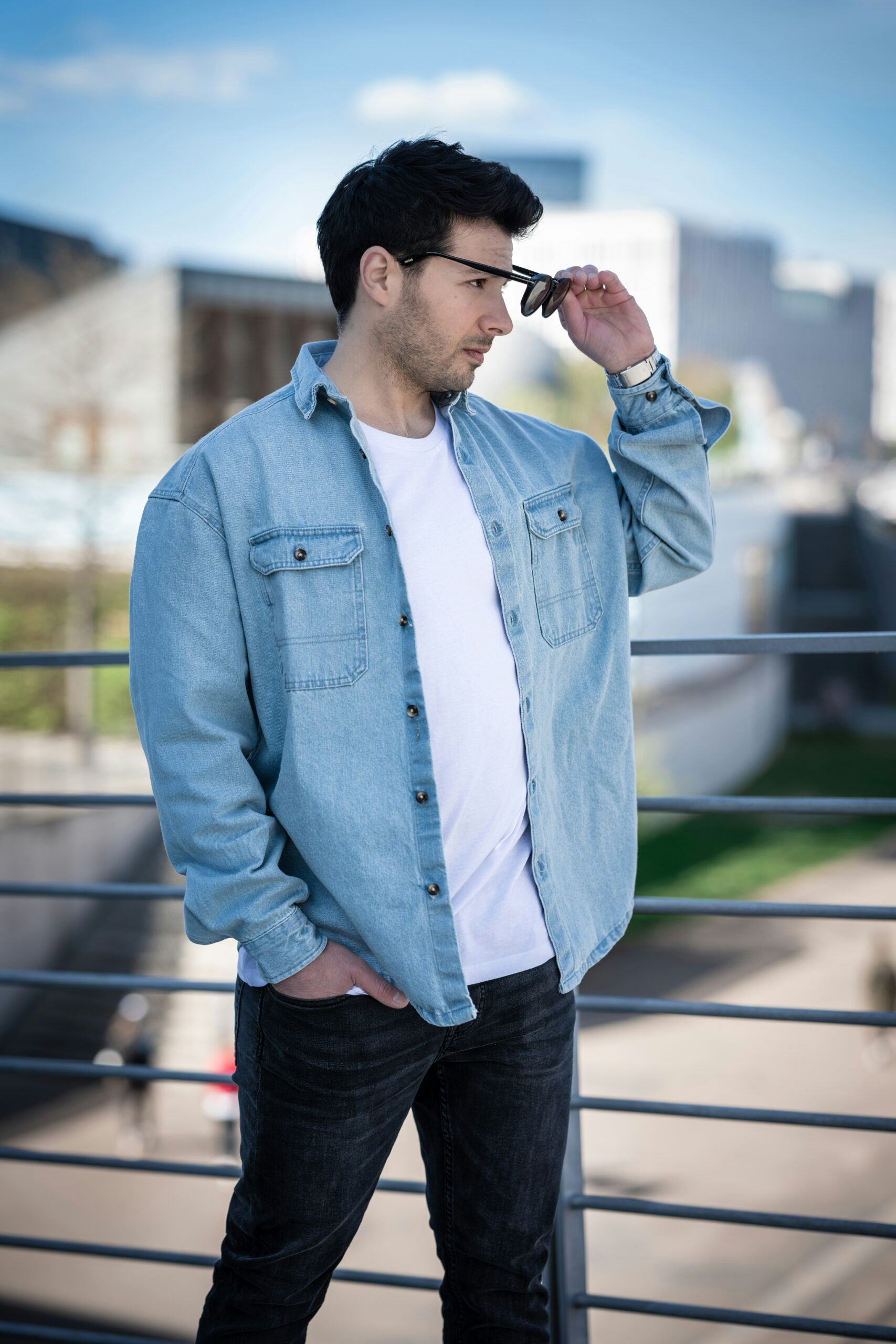 a man wearing glasses