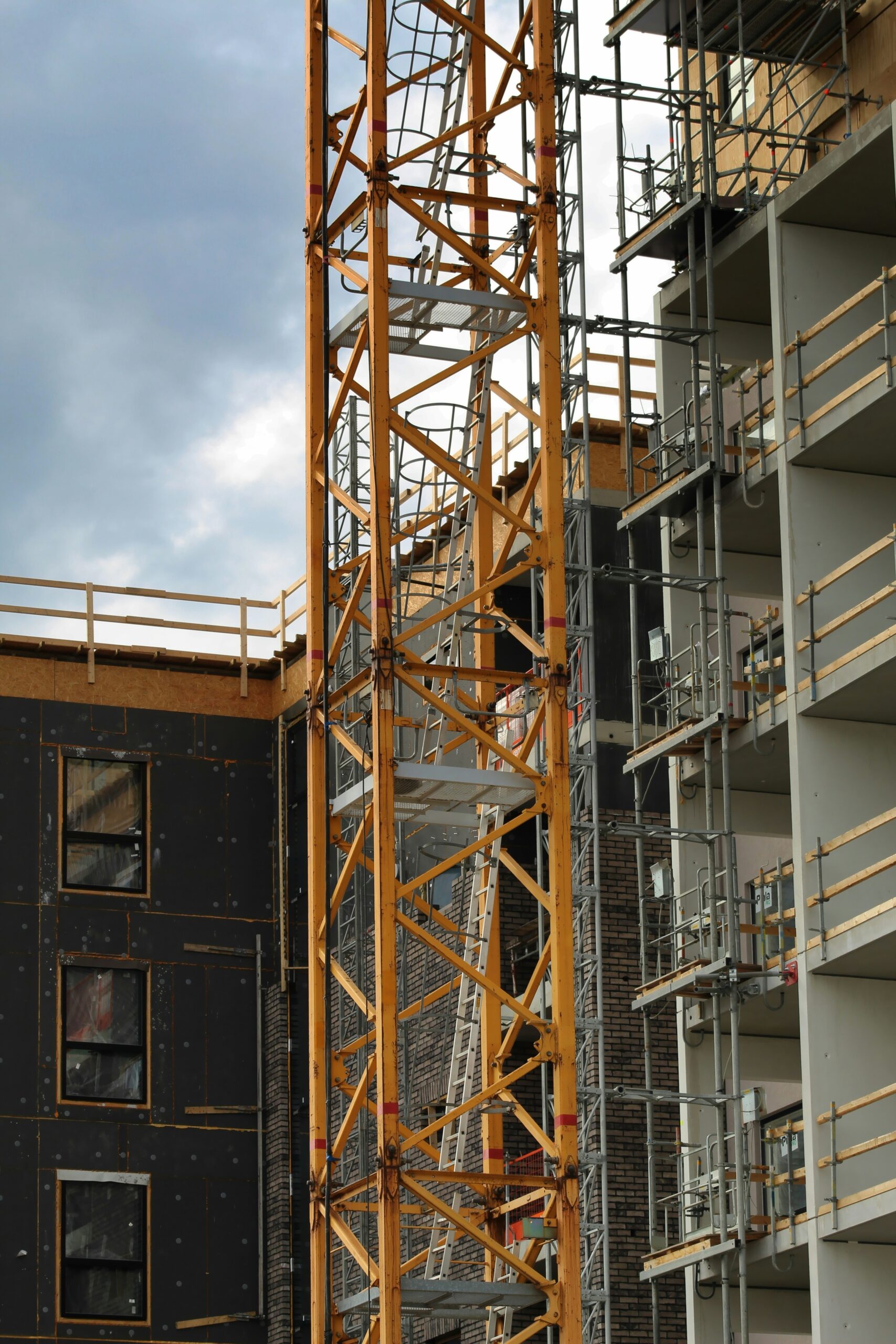 yellow and gray metal tower