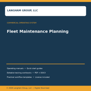 Fleet Maintenance Planning