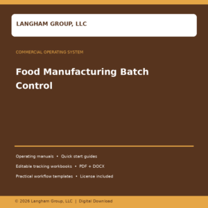 Food Manufacturing Batch Control